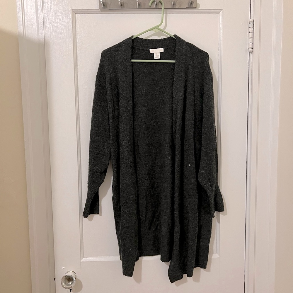 grey h&m open cardigan